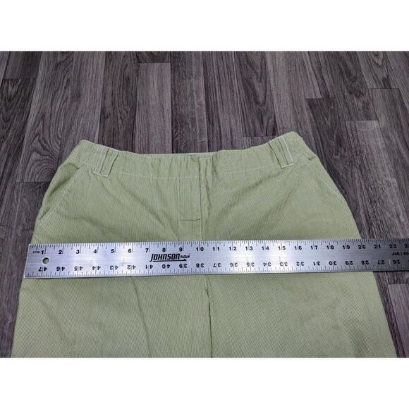 Chicos Womens Size 2 Cargo Pockets Green White Striped Cotton Capri Pants - Picture 7 of 10